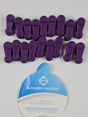 Joy Mangano Huggable Hangers Purple Accessory Clips Lot of 18 NEW Unused